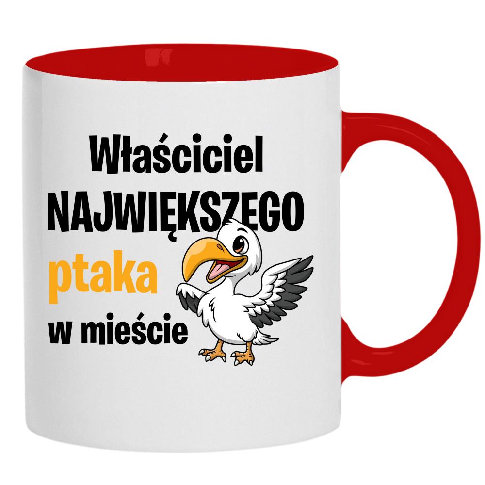 Właściciel największego ptaka w mieście kubek ucho kolor