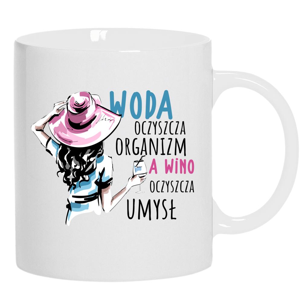 Woda Oczyszczona 2 kubek ucho kolor kolor biały