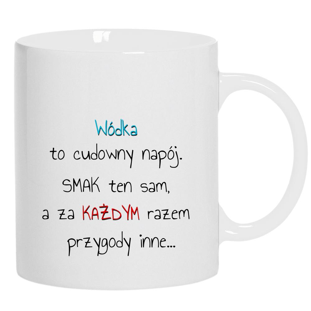 Wódka to cudowny napój kubek ucho kolor kolor biały