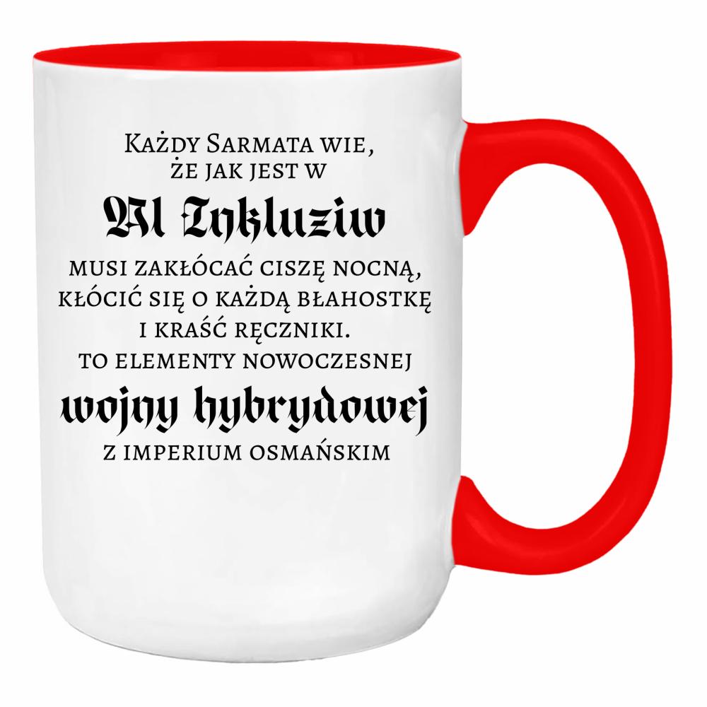 Wojna hybrydowa z imperium osmańskim duży kubek ucho kolor kolor red