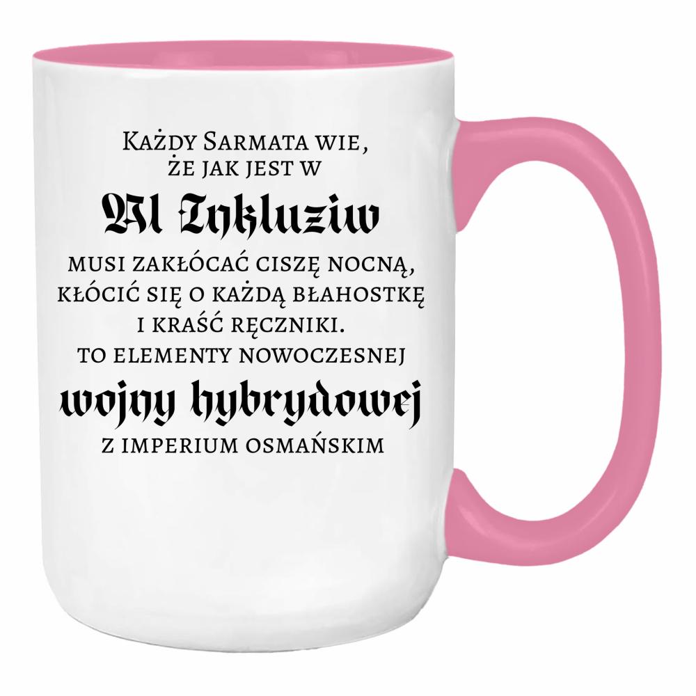 Wojna hybrydowa z imperium osmańskim duży kubek ucho kolor kolor różowy