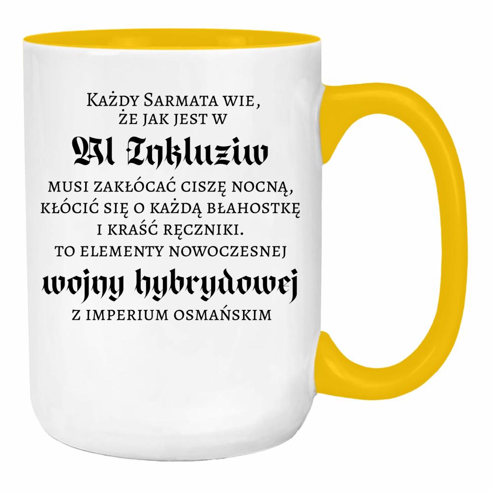 Wojna hybrydowa z imperium osmańskim duży kubek ucho kolor kolor żółty