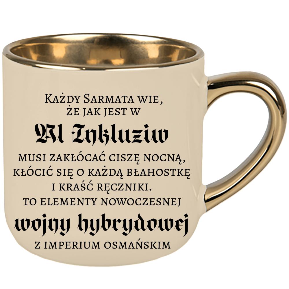 Wojna hybrydowa z imperium osmańskim kubek elegant duży kolor kremowy