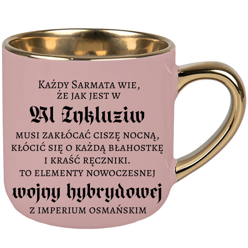 Wojna hybrydowa z imperium osmańskim kubek elegant duży kolor różowawo-szary