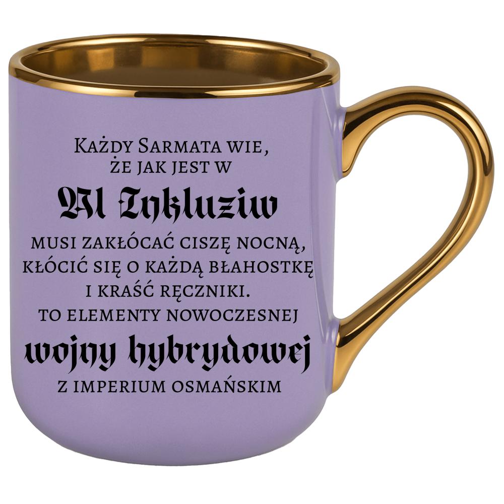 Wojna hybrydowa z imperium osmańskim kubek elegant fioletowy kolor zielony