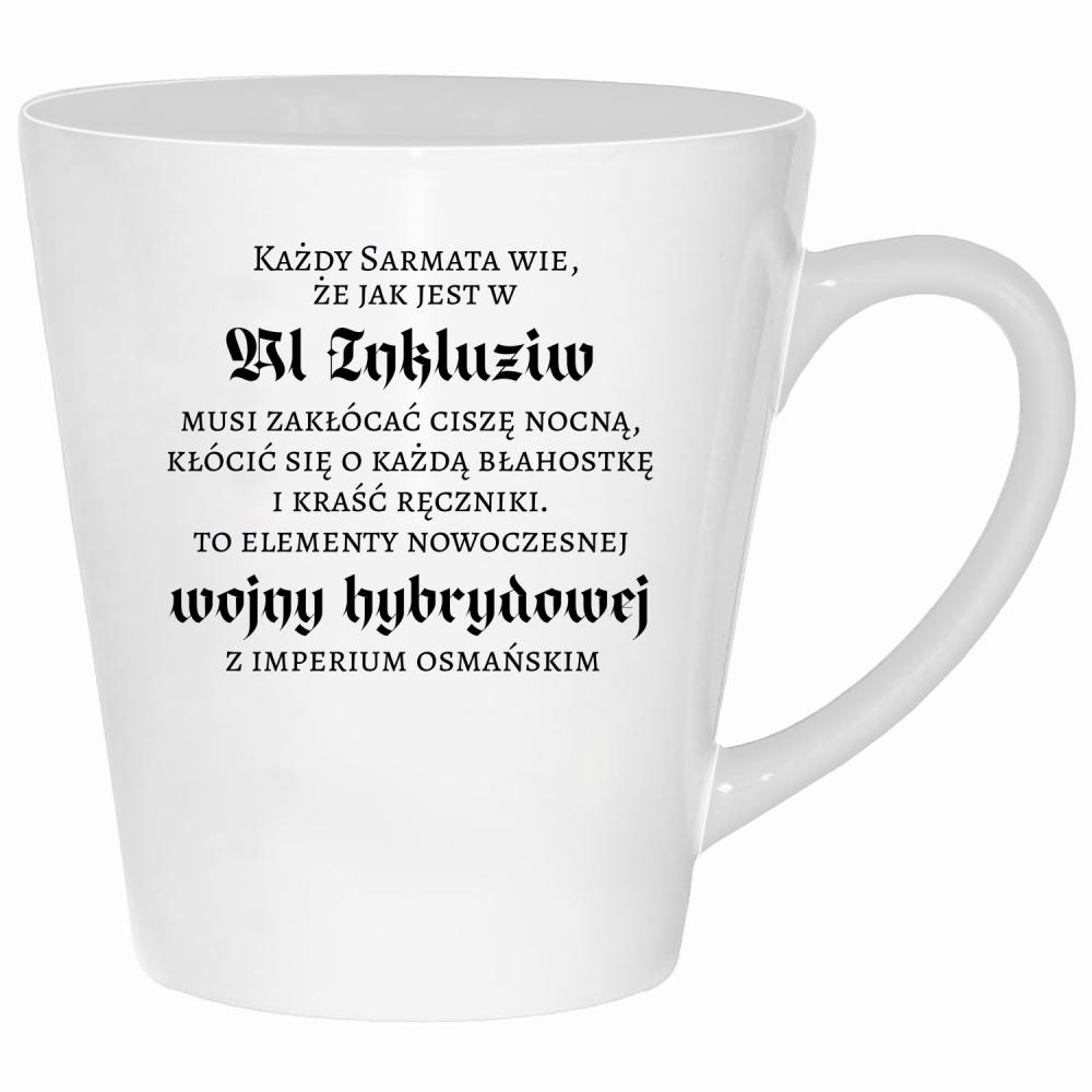 Wojna hybrydowa z imperium osmańskim kubek latte kolor biały