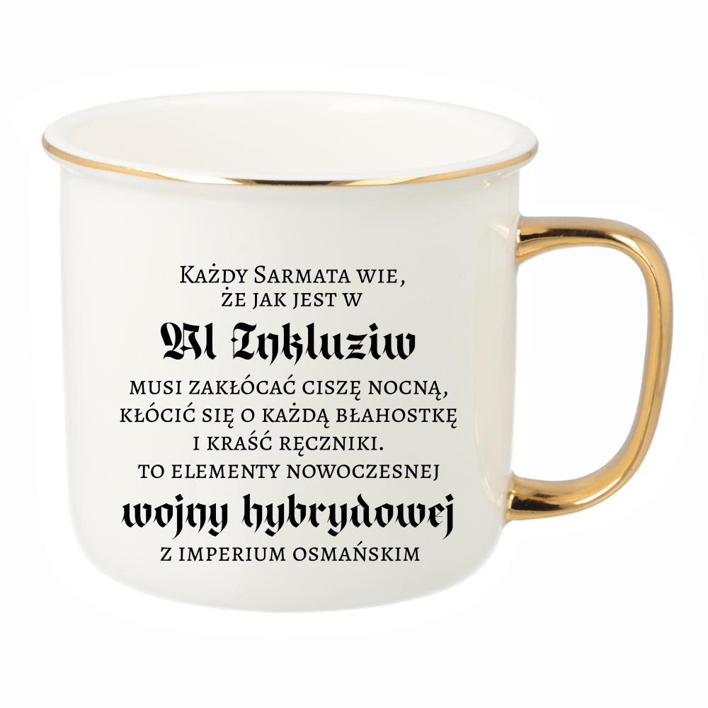 Wojna hybrydowa z imperium osmańskim kubek porcelanowy retro kolor zielony