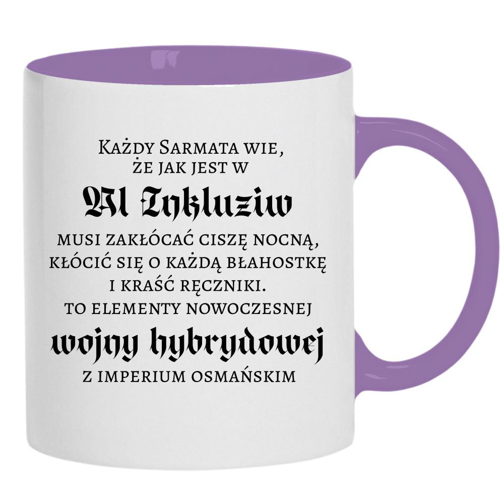 Wojna hybrydowa z imperium osmańskim kubek ucho kolor kolor jasnofioletowy