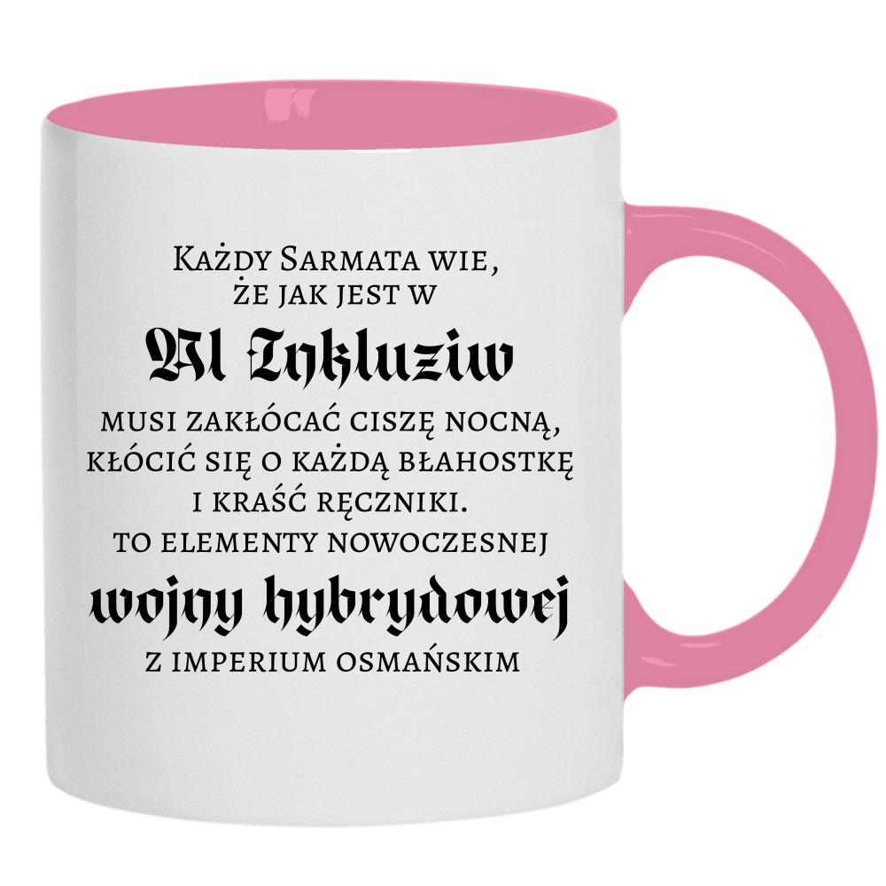Wojna hybrydowa z imperium osmańskim kubek ucho kolor kolor różowy