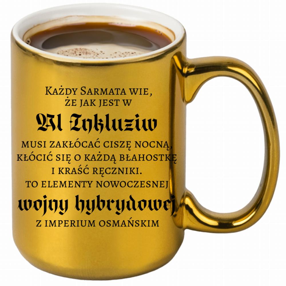 Wojna hybrydowa z imperium osmańskim kubek złoty kolor złoty