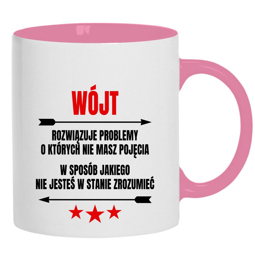Wójt Rozwiązuje Problemy kubek ucho kolor kolor różowy
