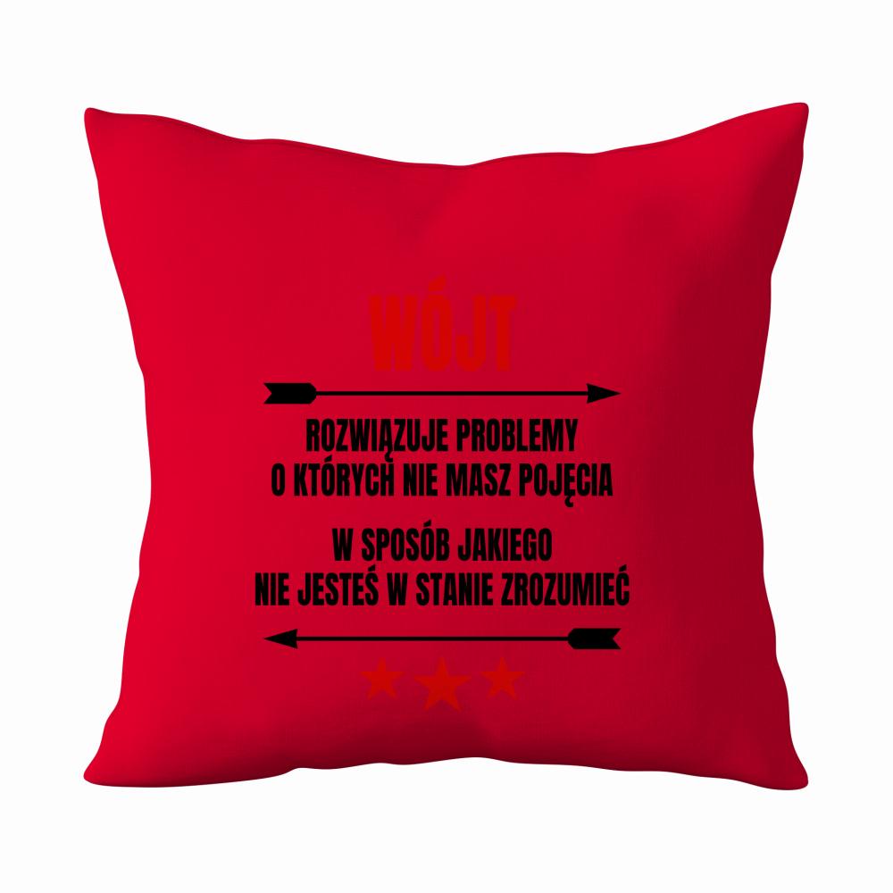 Wójt Rozwiązuje Problemy poduszka kolor czerwony