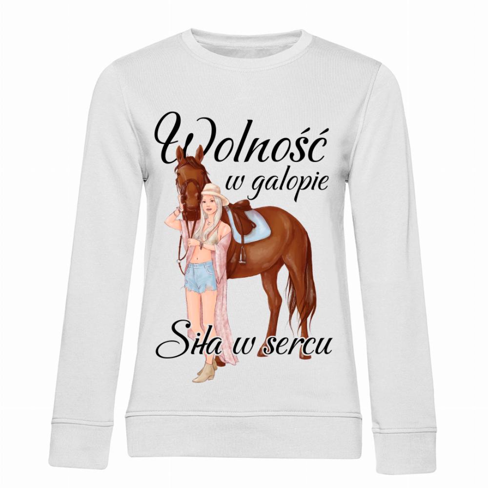 Wolność w galopie, siła w sercu bluza damska bez kaptura