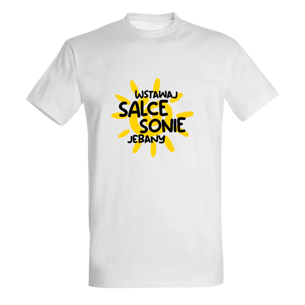 Wstawaj, salcesonie jebany koszulka męska kolor biały
