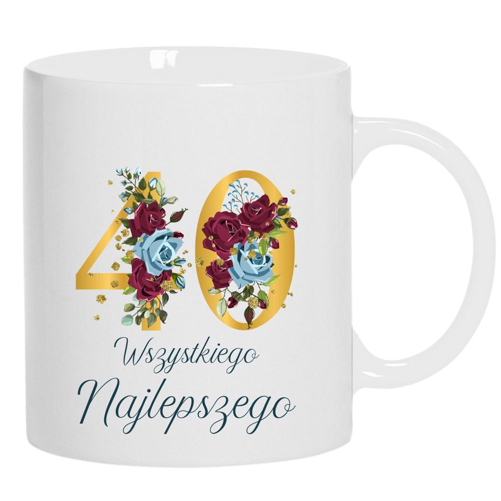 Wszystkiego najlepszego 40 kubek ucho kolor kolor biały