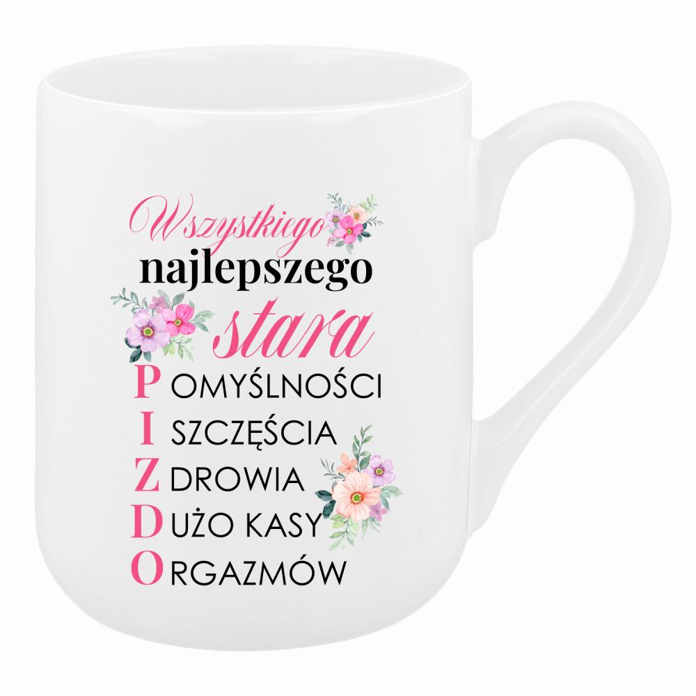 Wszystkiego najlepszego, stara pi$do kubek coffee kolor biały