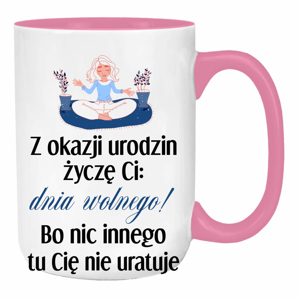 Wszystkiego najlepszego z okazji dnia wolnego duży kubek ucho kolor kolor różowy