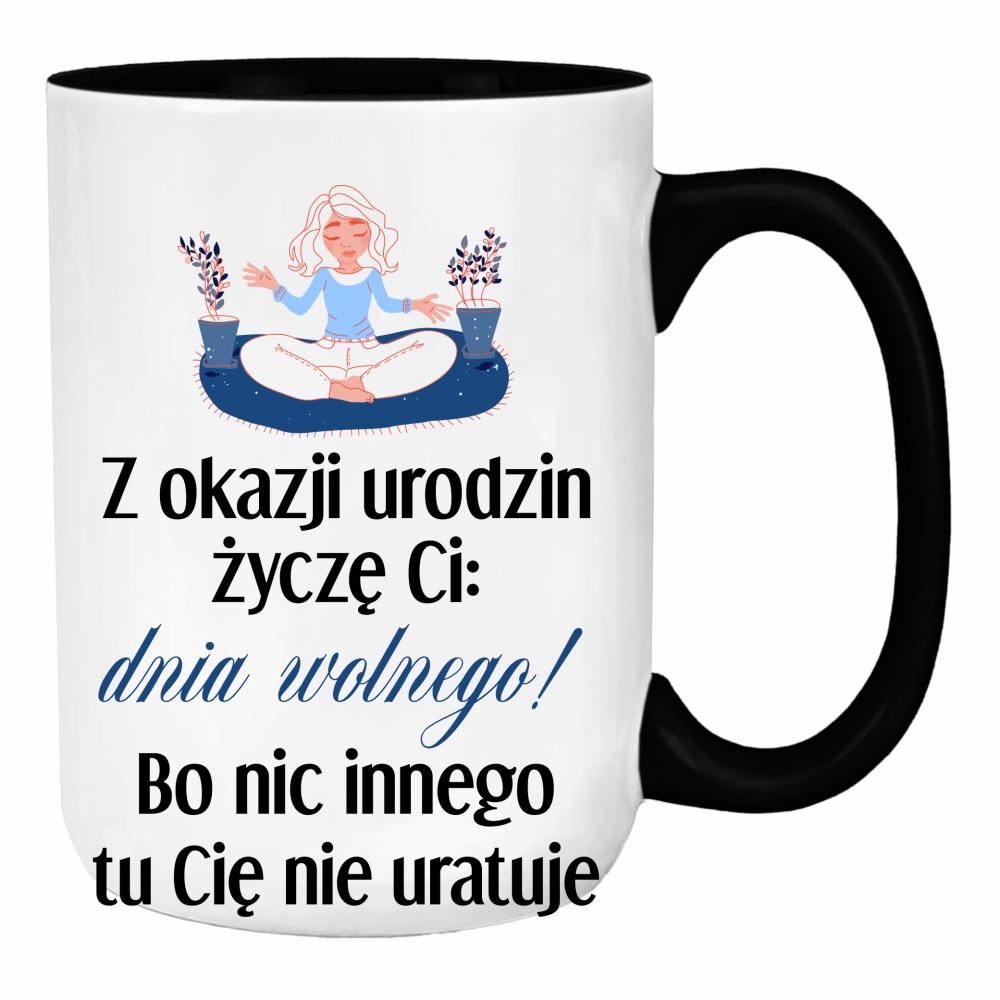 Wszystkiego najlepszego z okazji dnia wolnego duży kubek ucho kolor kolor żółtyy