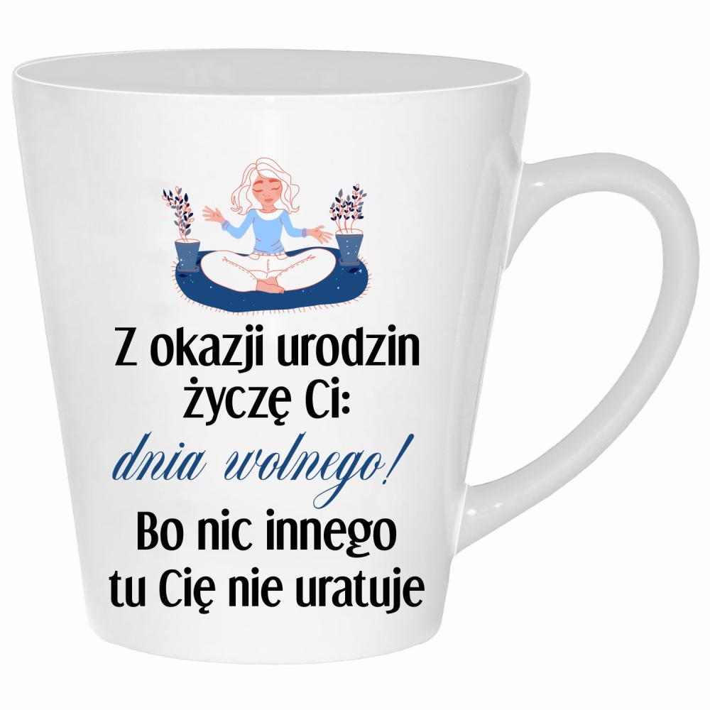 Wszystkiego najlepszego z okazji dnia wolnego kubek latte kolor biały