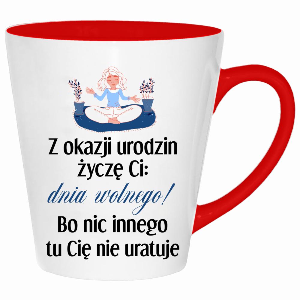Wszystkiego najlepszego z okazji dnia wolnego kubek latte kolor czerwony latte