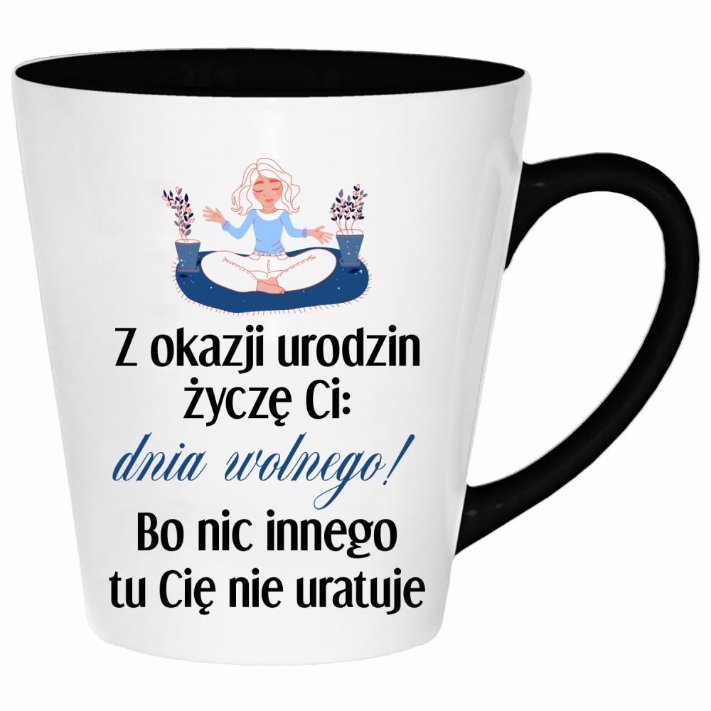 Wszystkiego najlepszego z okazji dnia wolnego kubek latte kolor jasnofioletowy