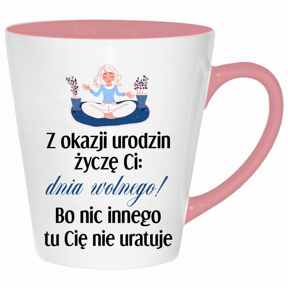 Wszystkiego najlepszego z okazji dnia wolnego kubek latte kolor pink