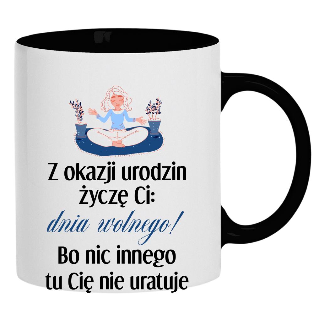 Wszystkiego najlepszego z okazji dnia wolnego kubek ucho kolor kolor czarnyy