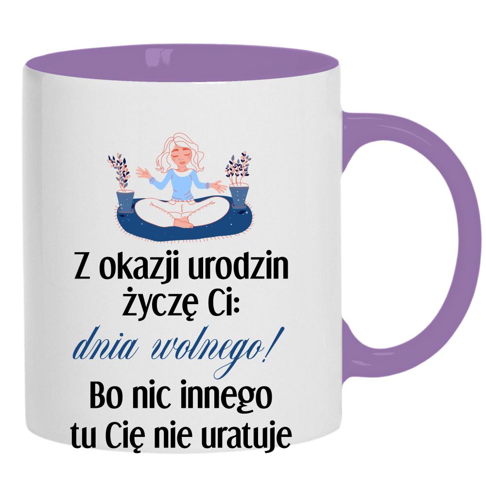 Wszystkiego najlepszego z okazji dnia wolnego kubek ucho kolor kolor jasnofioletowy