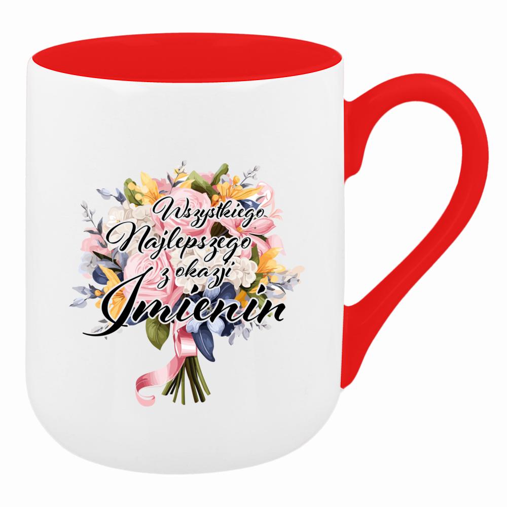 Wszystkiego najlepszego z okazji imienin kubek coffee kolor czerwony latte