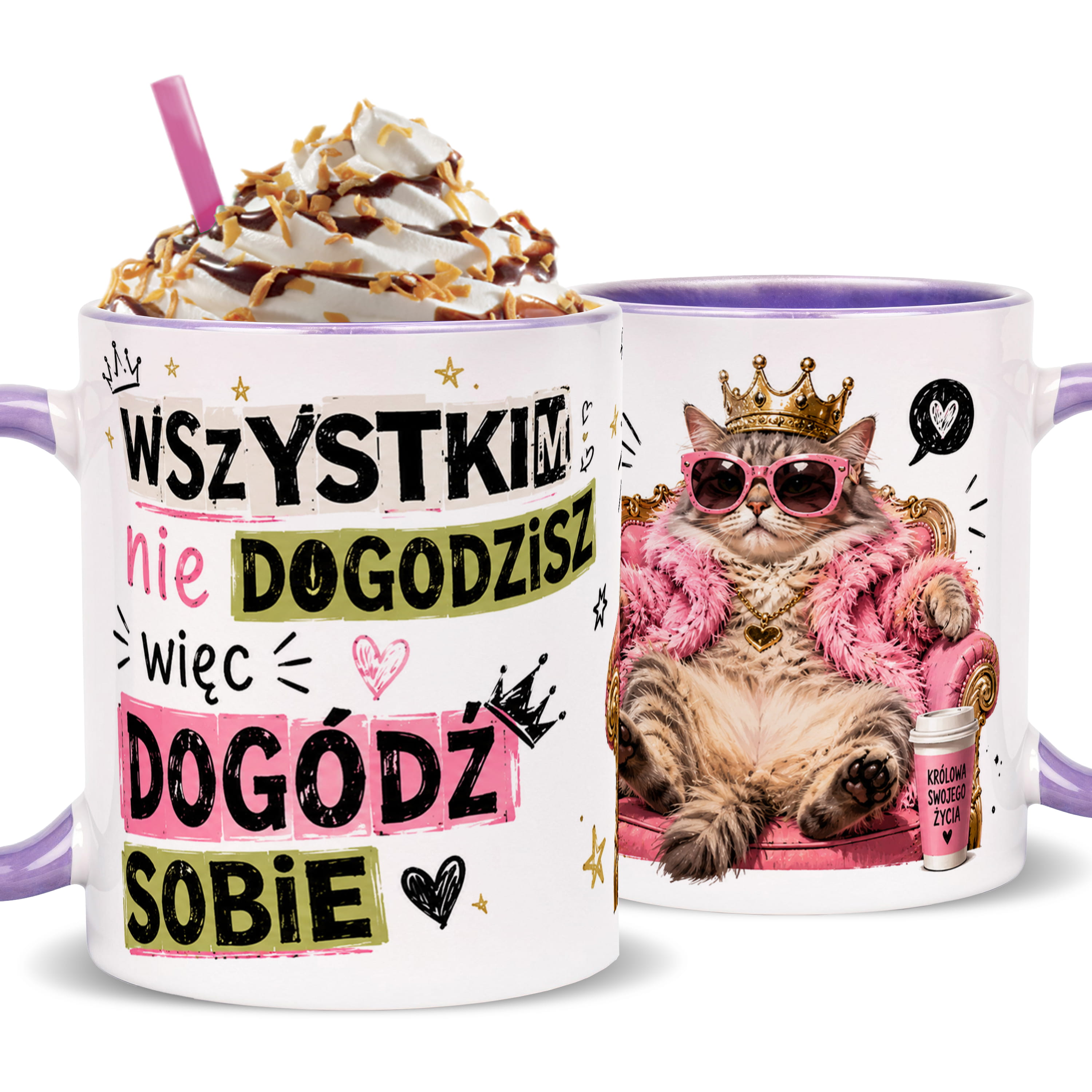 Wszystkim nie dogodzisz, więc dogódź sobie kubek ucho kolor kolor jasnofioletowy