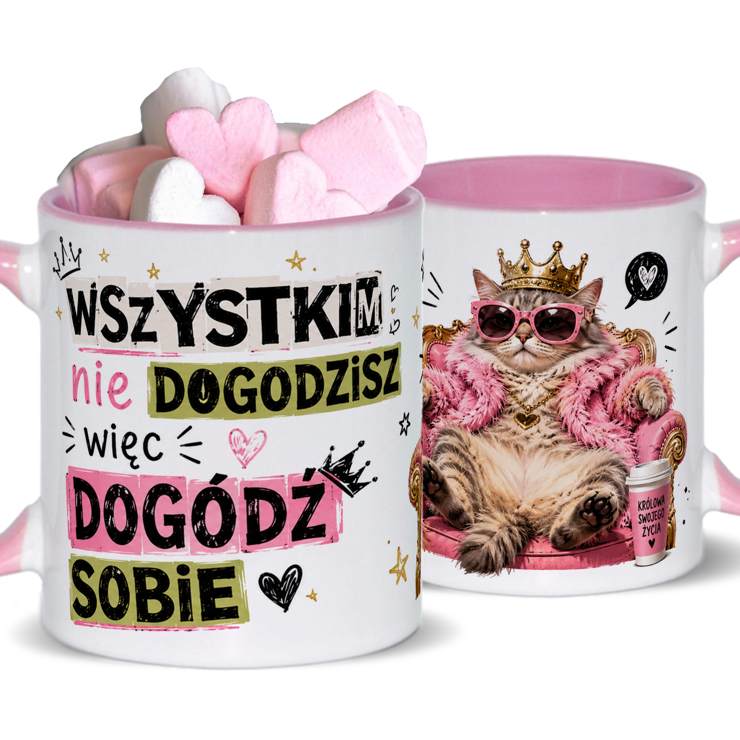 Wszystkim nie dogodzisz, więc dogódź sobie kubek ucho kolor kolor różowy