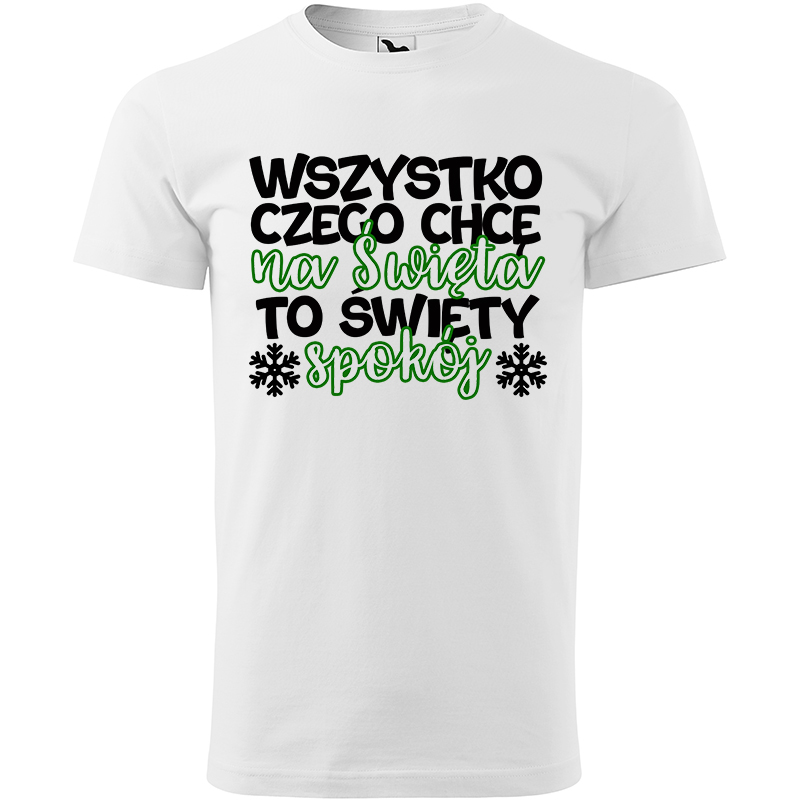 Wszystko czego chcę na święta to spokój koszulka męska kolor biały