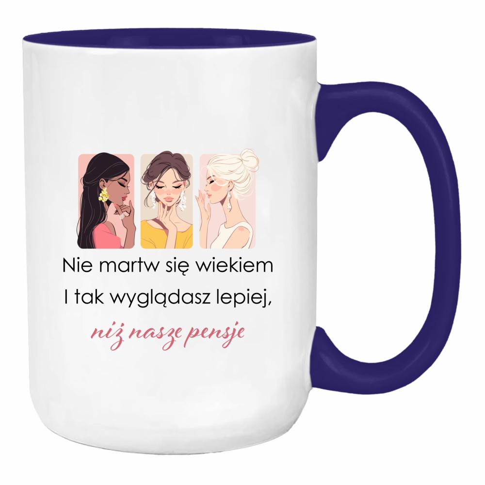 Wyglądasz lepiej niż nasze pensje duży kubek ucho kolor kolor navy