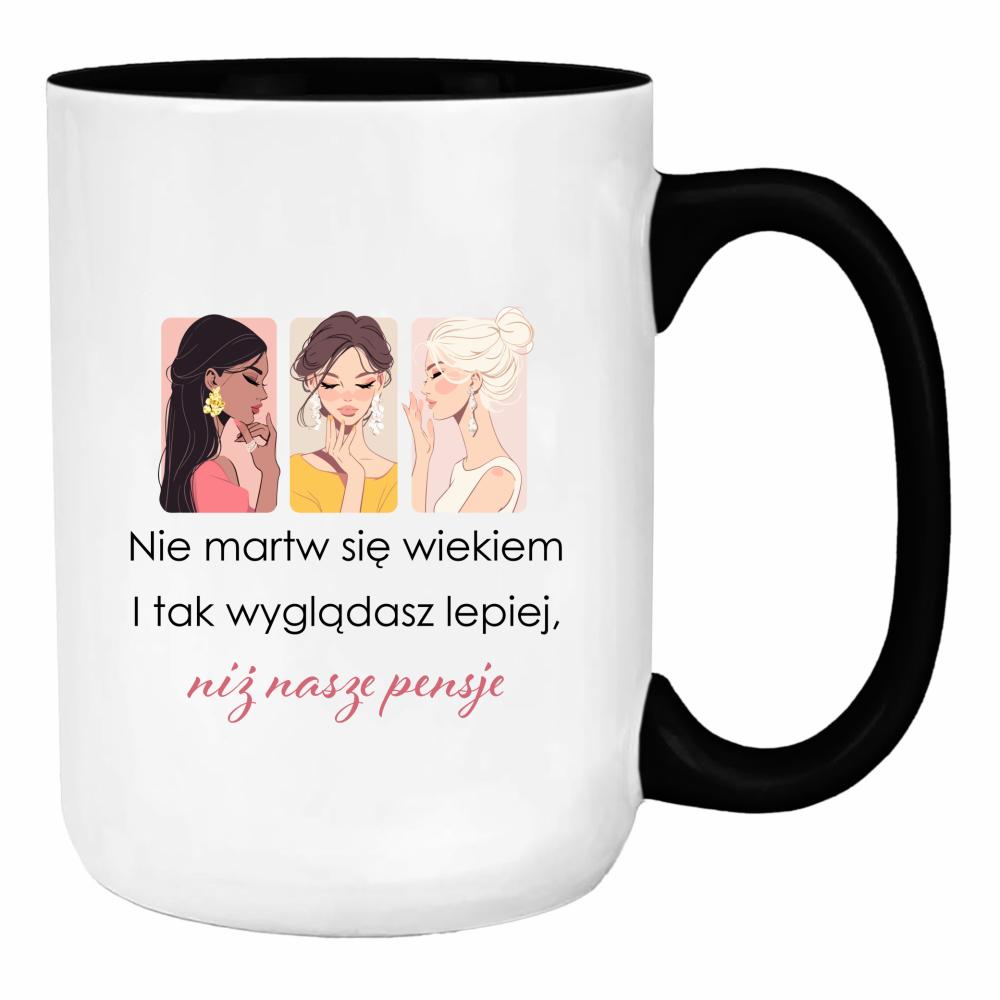 Wyglądasz lepiej niż nasze pensje duży kubek ucho kolor kolor żółty