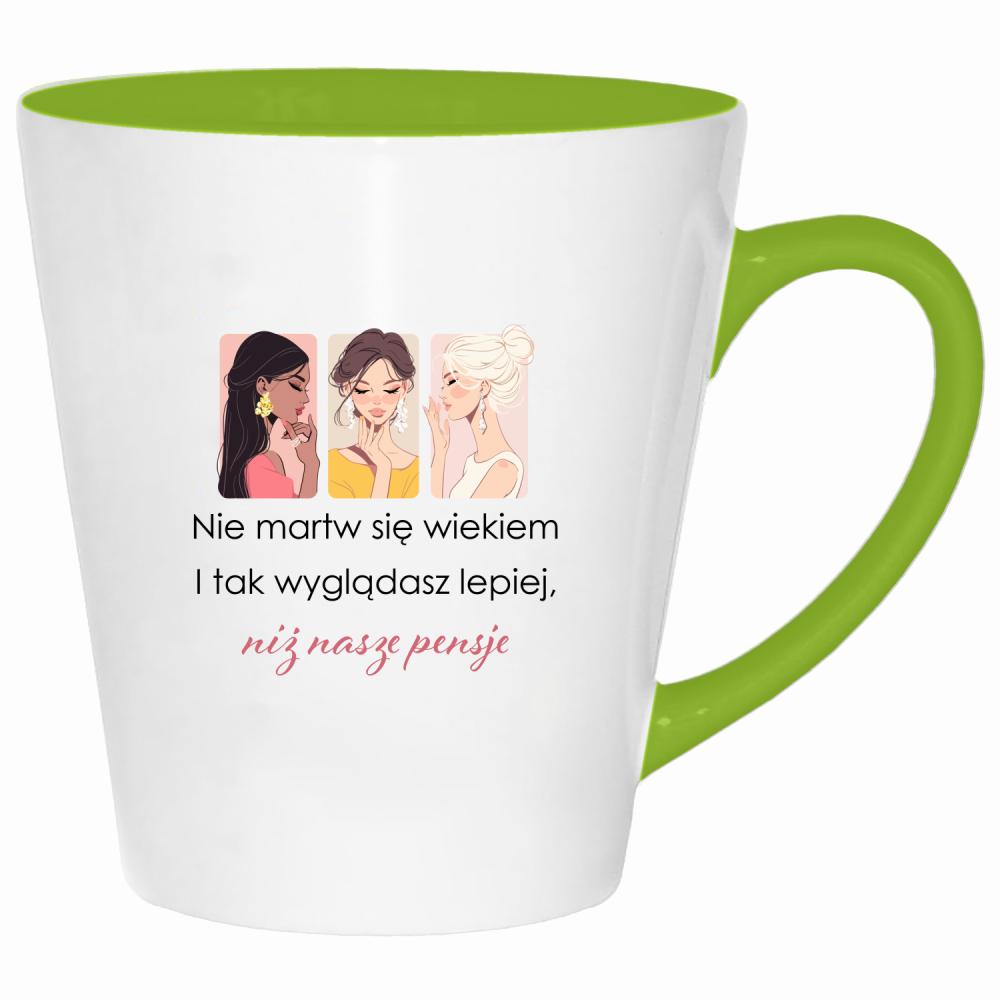 Wyglądasz lepiej niż nasze pensje kubek latte kolor limonka