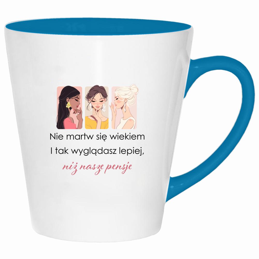 Wyglądasz lepiej niż nasze pensje kubek latte kolor turkus