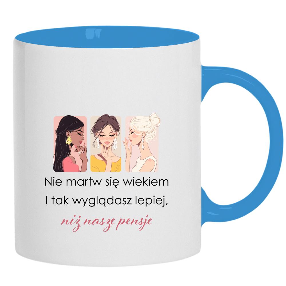 Wyglądasz lepiej niż nasze pensje kubek ucho kolor kolor jasnoniebieski