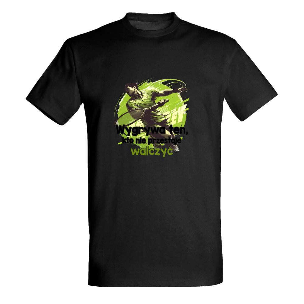 Wygrywa ten, kto nie przestaje walczyć koszulka męska kolor czarny