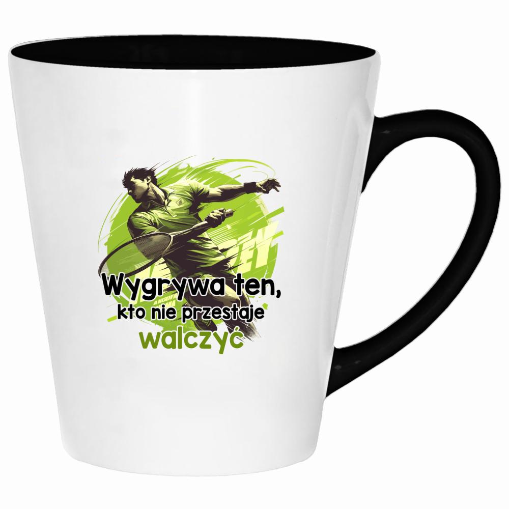 Wygrywa ten, kto nie przestaje walczyć kubek latte kolor czarny