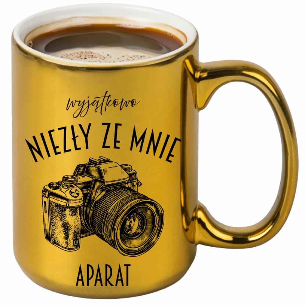 Wyjątkowo niezły ze mnie aparat kubek złoty kolor czarny