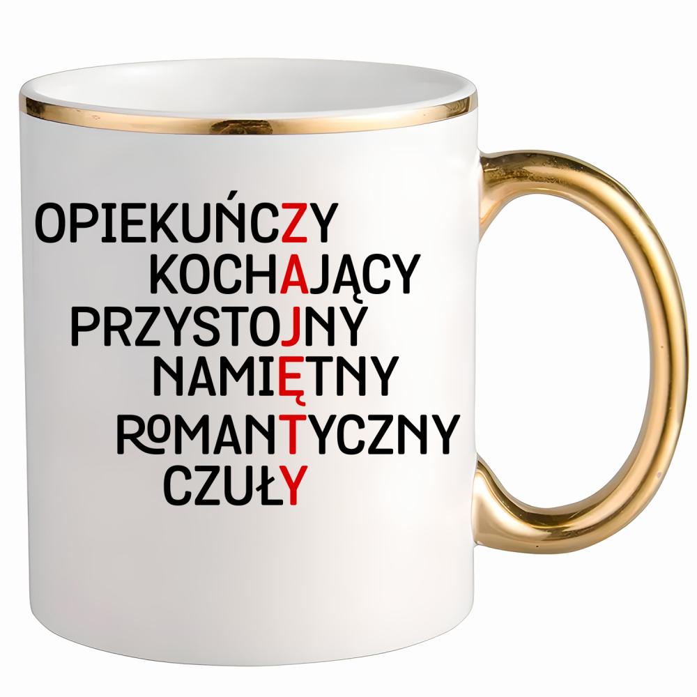 Wyjątkowy prezent dla wyjątkowego chłopaka! kubek ze złotym uchem i rantem kolor żółty