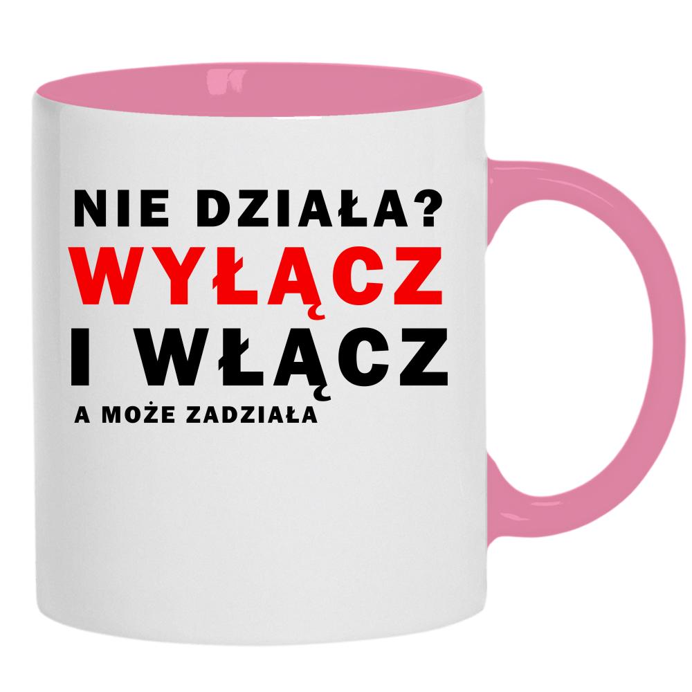Wyłącz i Włącz a może zadziała kubek ucho kolor kolor różowy