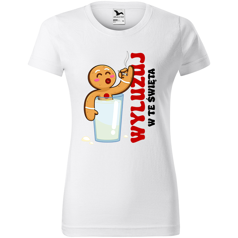 Wyluzuj w te święta koszulka damska kolor biały