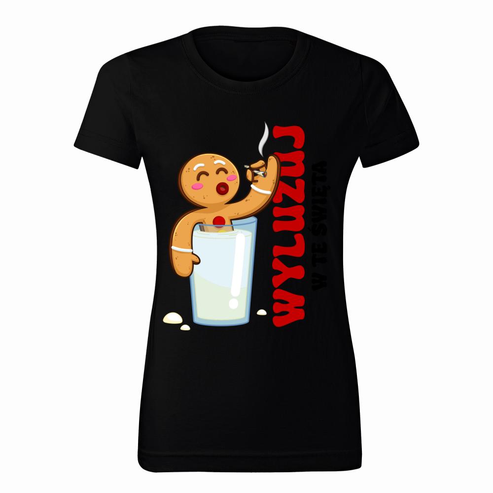 Wyluzuj w te święta koszulka damska kolor niebieski