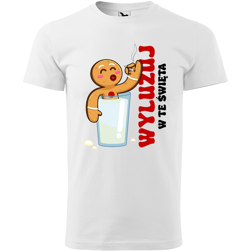 Wyluzuj w te święta koszulka męska kolor biały