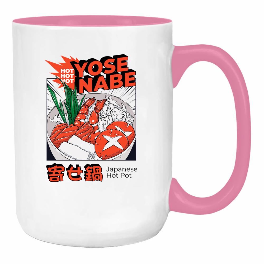 Yose Nabe duży kubek ucho kolor kolor różowy
