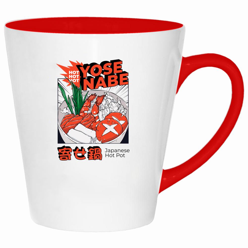 Yose Nabe kubek latte kolor czerwony latte