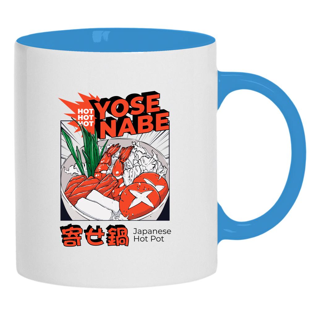 Yose Nabe kubek ucho kolor kolor jasnoniebieski