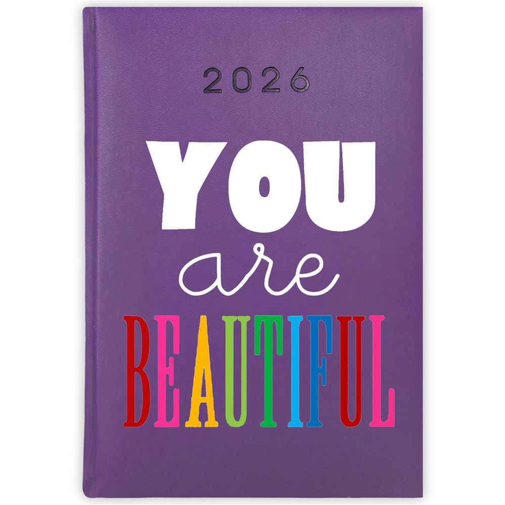 You are beautiful kalendarz książkowy a5 2026 kolor fioletowy