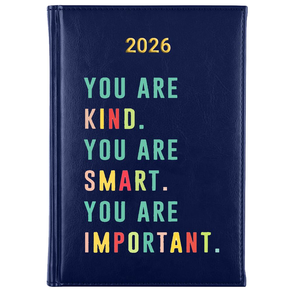 You are kind, smart, important kalendarz książkowy a5 2026 kolor granatowy